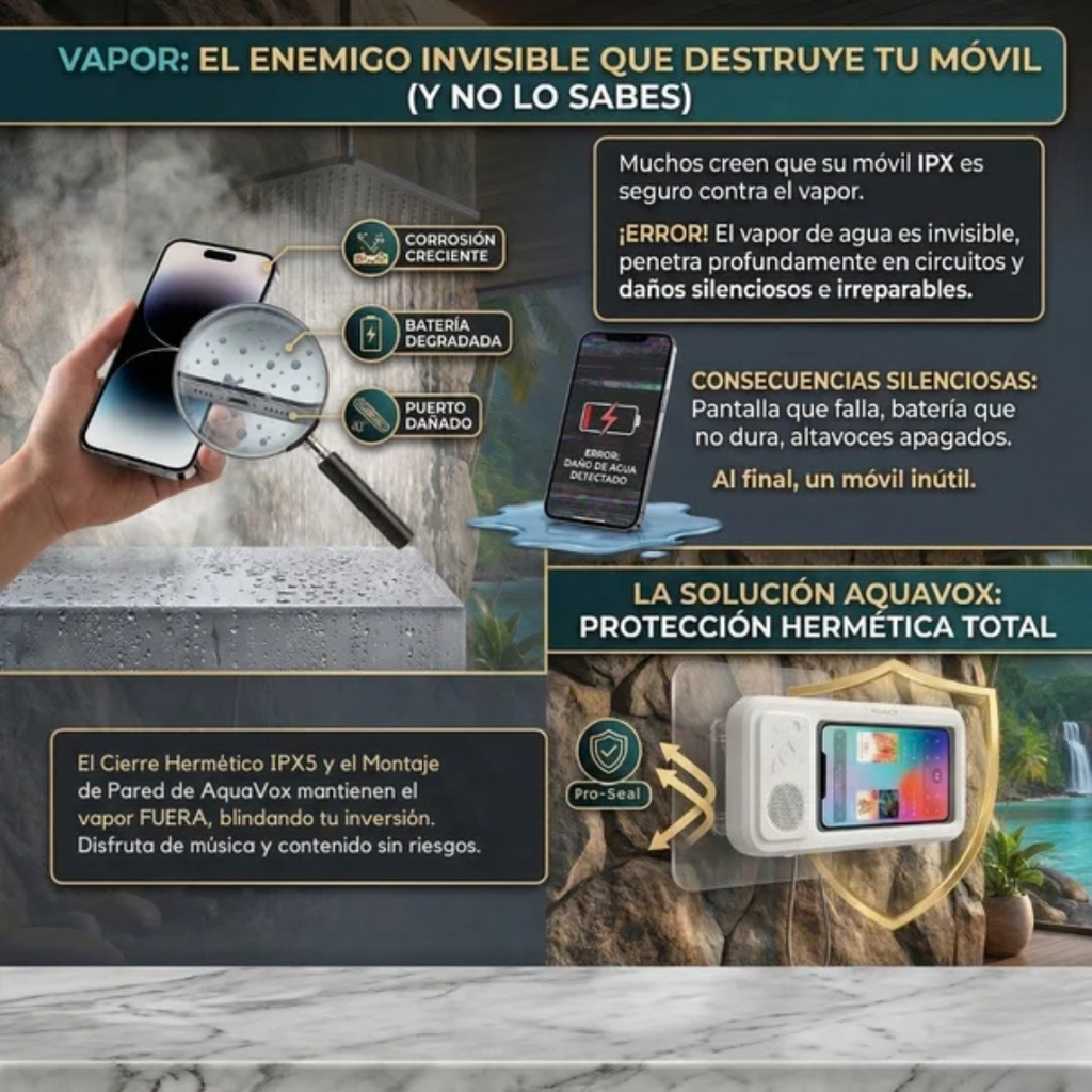 Funda móvil resistente al agua con bluetooth