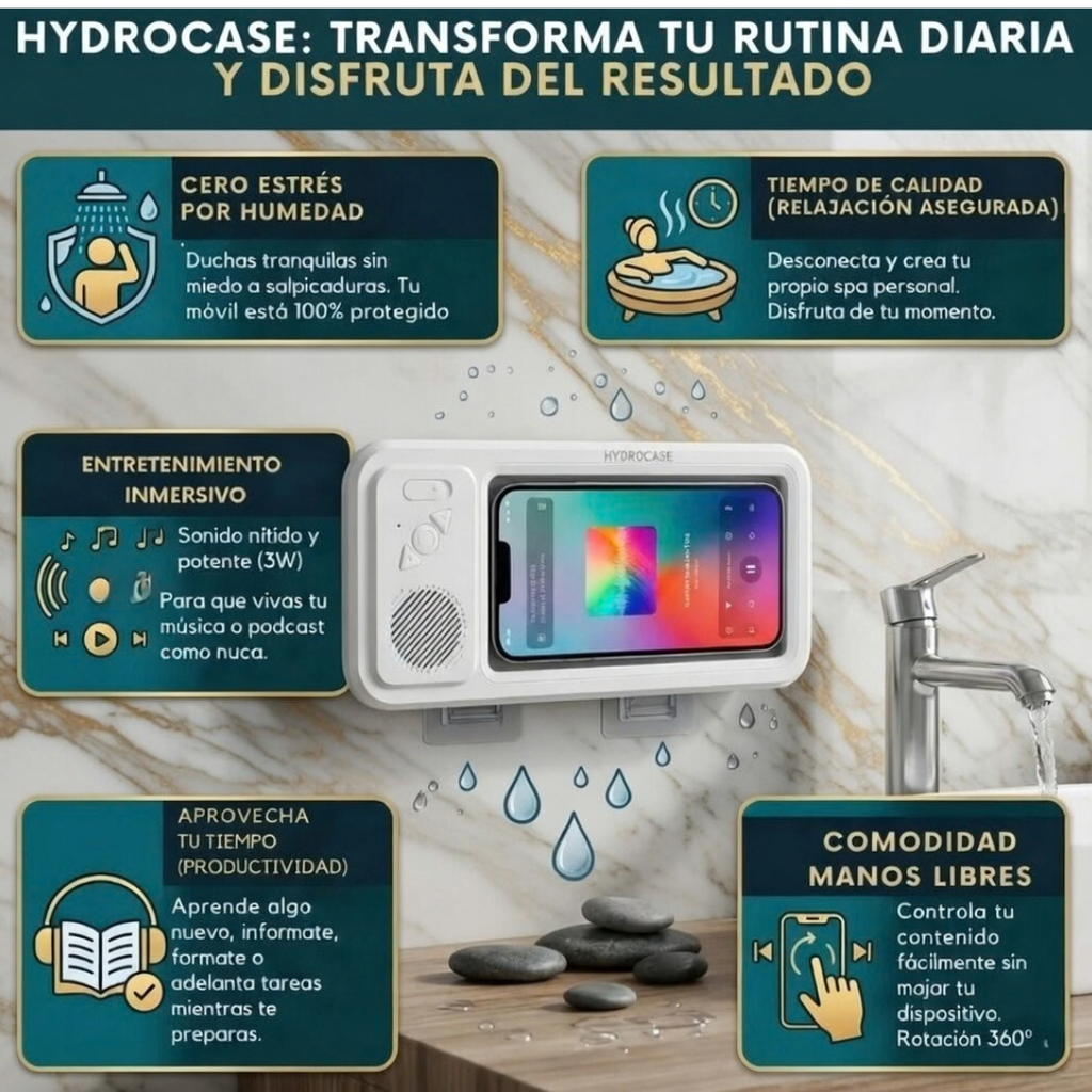 Funda móvil resistente al agua con bluetooth