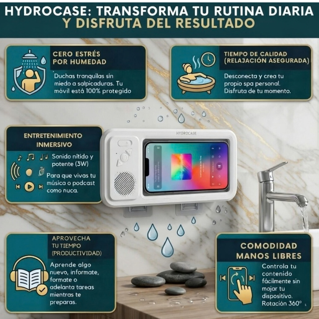 Funda móvil resistente al agua con bluetooth